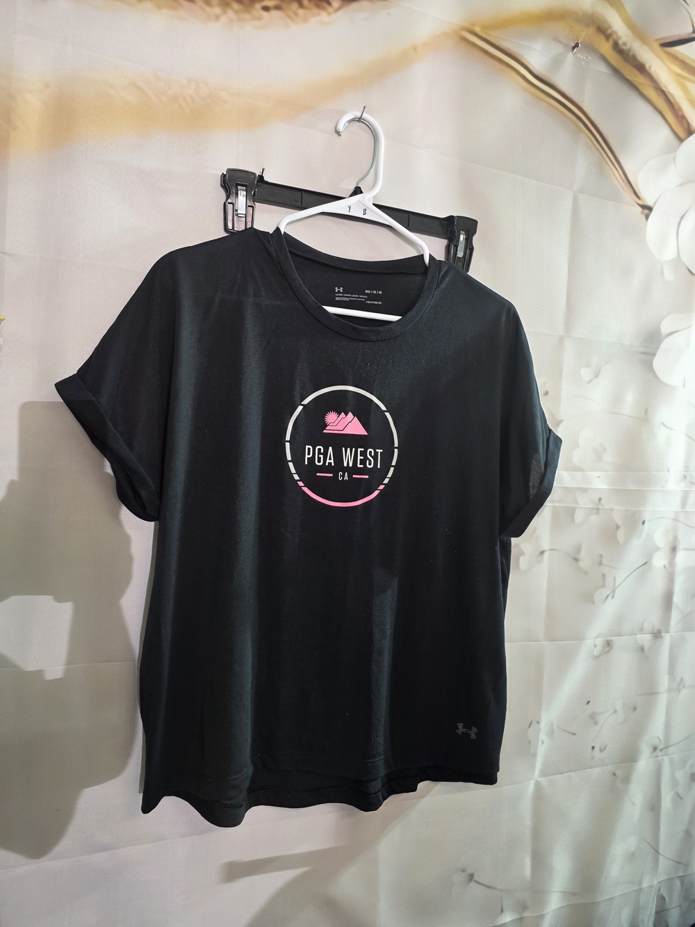 Under Armour Black Tee with Pink PGA West Logo